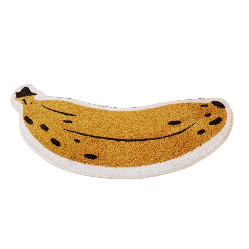 FruityStep | Skridsikre aubergine- og bananbadeværelsesmåtter - blødt, holdbart og levende design til badeværelser