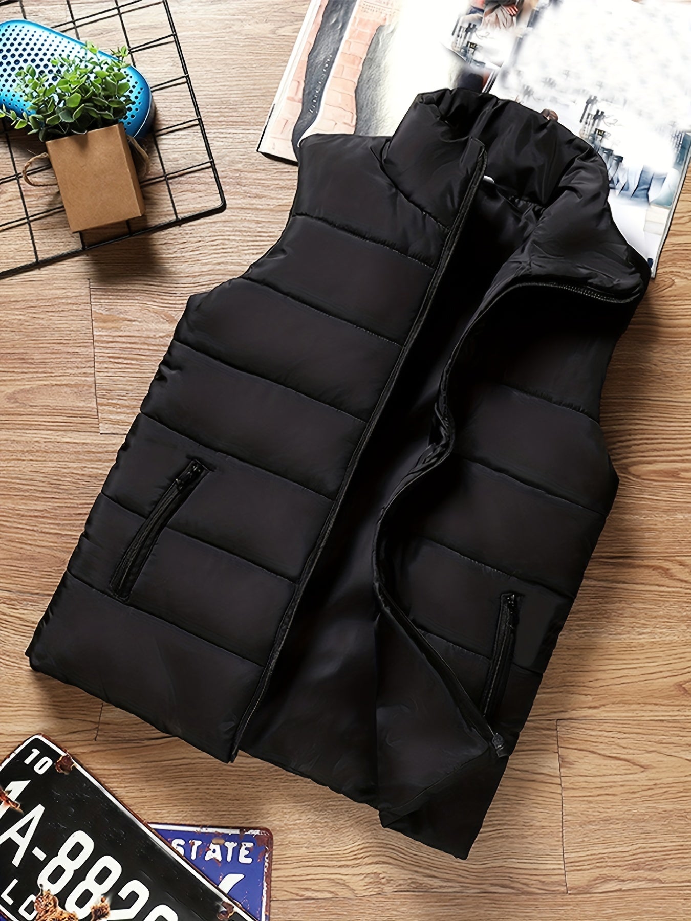 Noble - Ærmeløs vest med lynlås og puffer til mænd