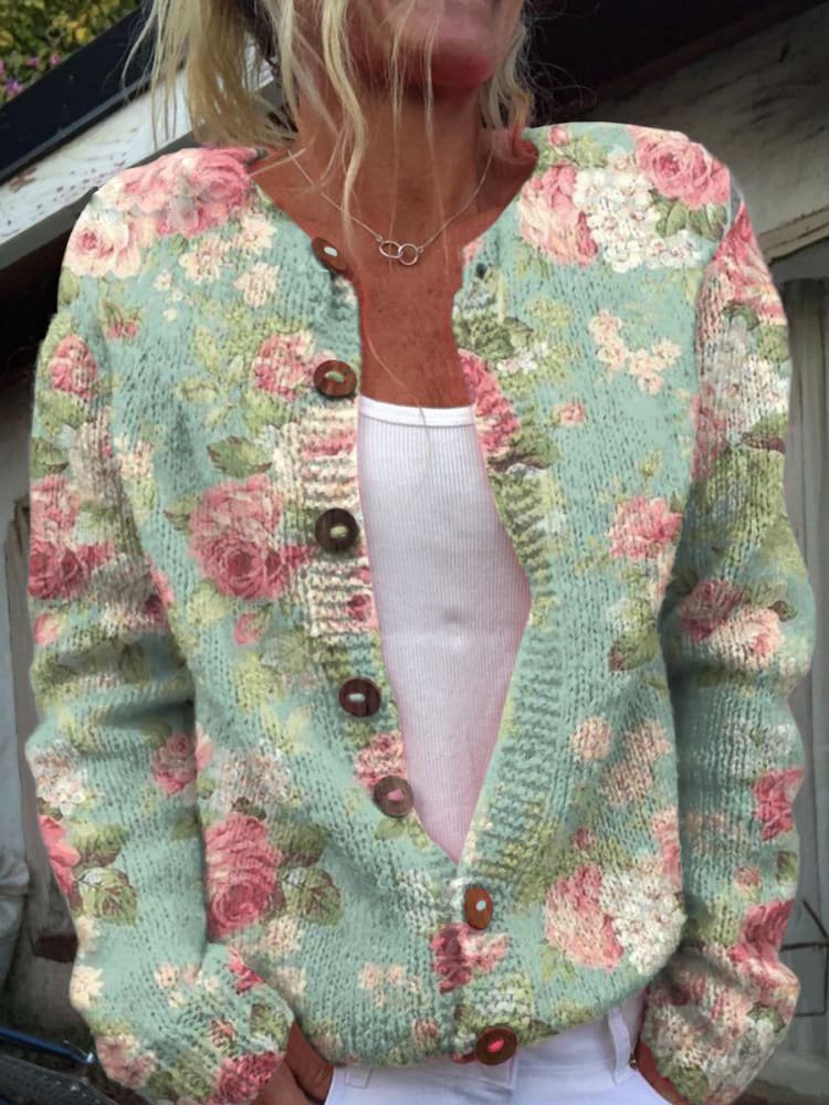 Layla - Cardigan med blomstermønster