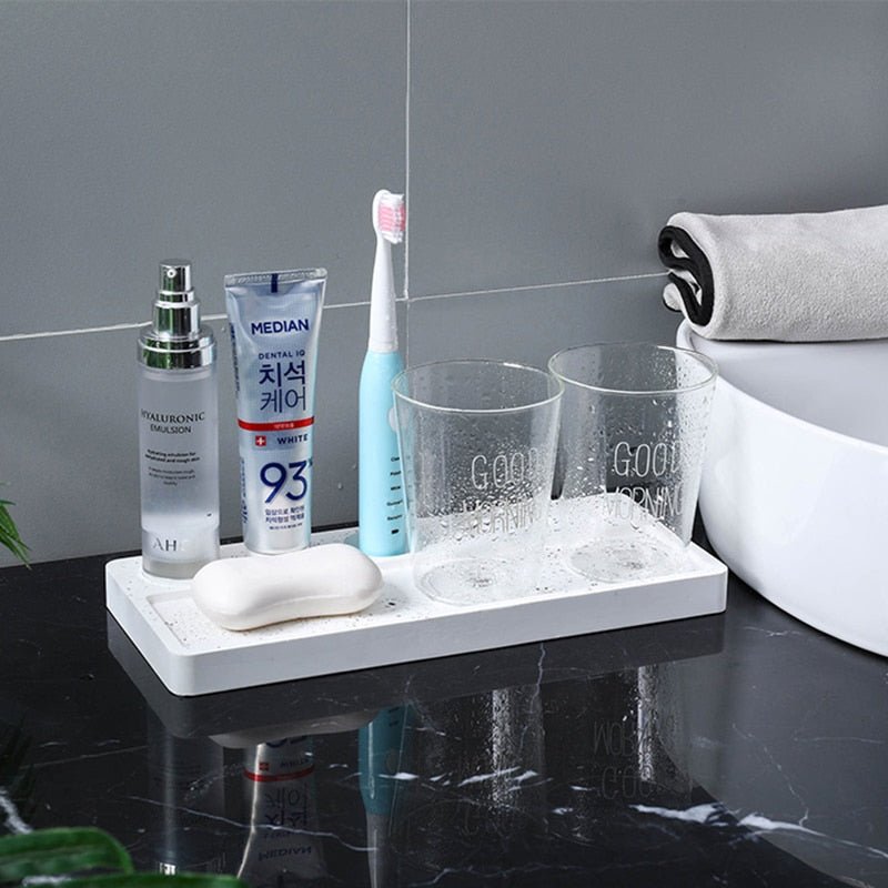 PureClean - Bathroom Transparent diatomaceous earth toothbrush cup