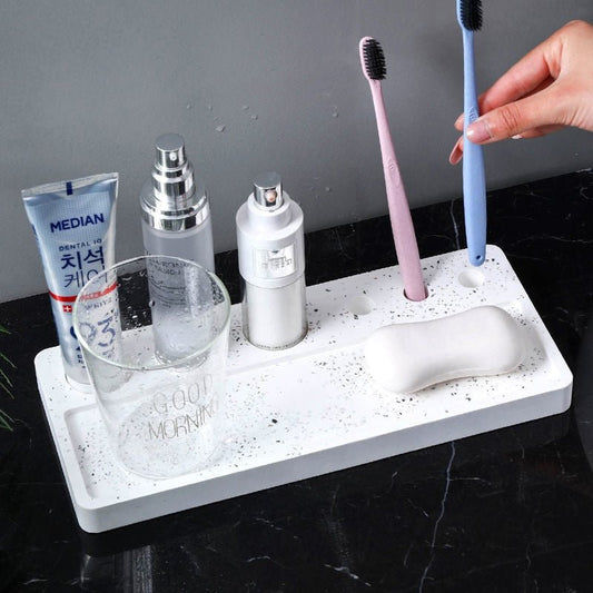 PureClean - Bathroom Transparent diatomaceous earth toothbrush cup