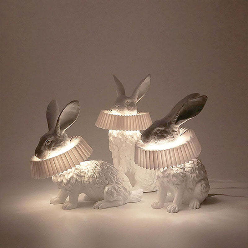 Moderne LED Tafellampe i Hvid Metal og Hars til Soveværelse og Spisestue – Dimbart, Energisparende E27 Fatning-3