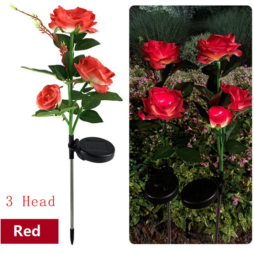 LumiRose - Solar LED rosenblomst natlampe til haven