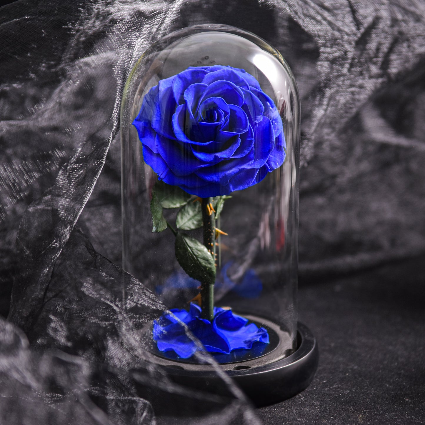 EternalBloom - Forever Rose, evighedsrose i glaskuppel, 3 dages leveringstid, blå