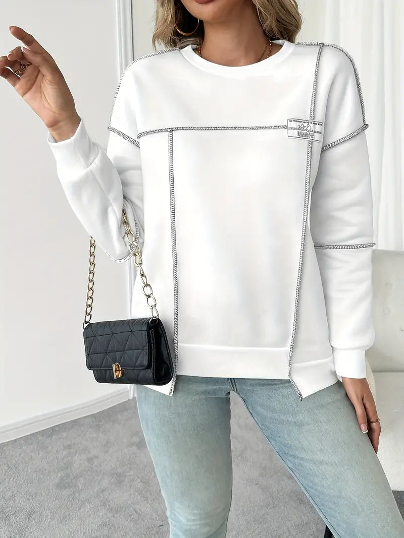 Sabine - Asymmetrisk ribbet sweatshirt