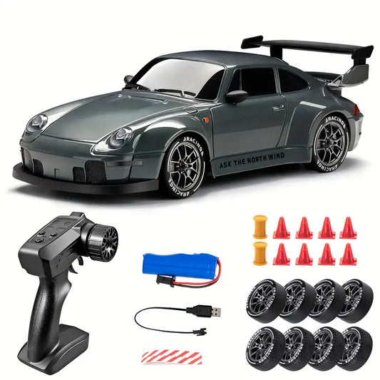 DriftMaster - 1:24 RC Drift Car - Fjernstyret 4WD-racerbil med LED-lys og genopladeligt batteri