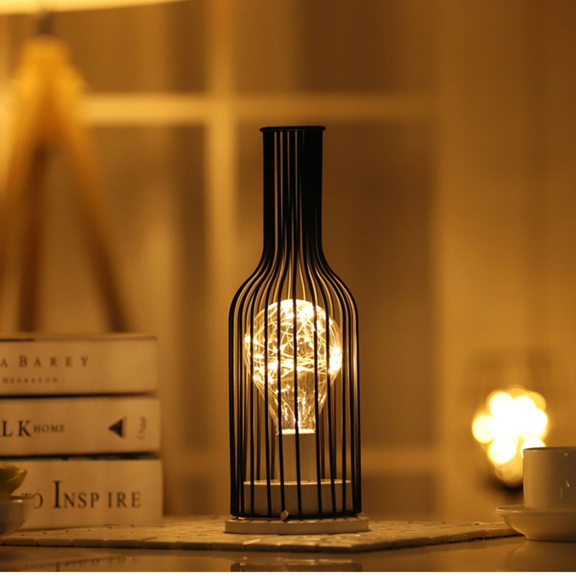 Elegant Tafellampe med Justerbar Dimbart Belysning – Sort Metal & Tekstil, 45 cm Højde-3