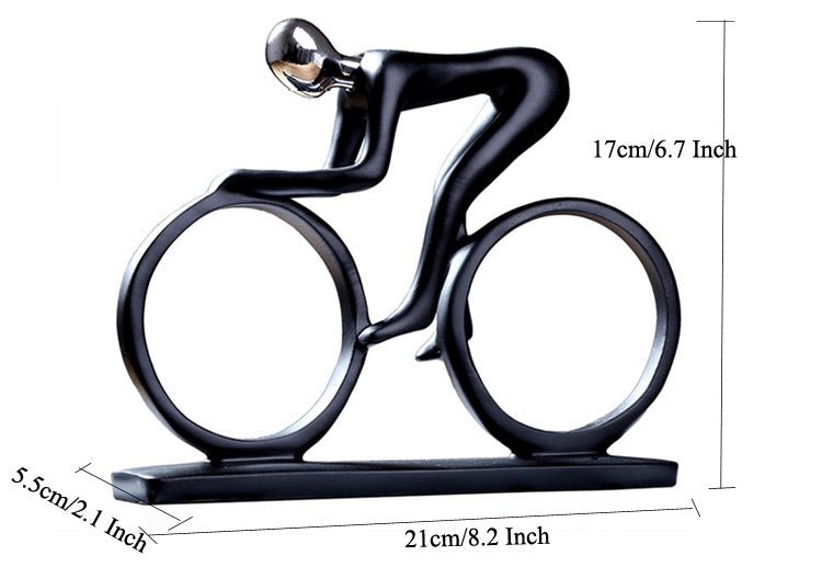 Elegante Cyklist Skulptur i Guld og Sølv – Håndlavet Harpiks Dekoration til Indendørs og Udendørs Brug-4