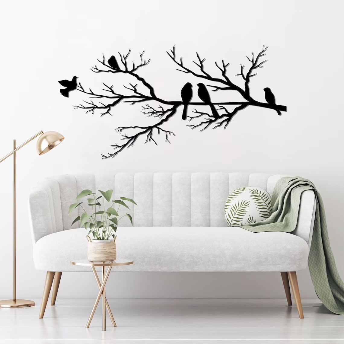 VogelArt - Birds on a branch metal wall art - Moderne og klassisk boligindretning