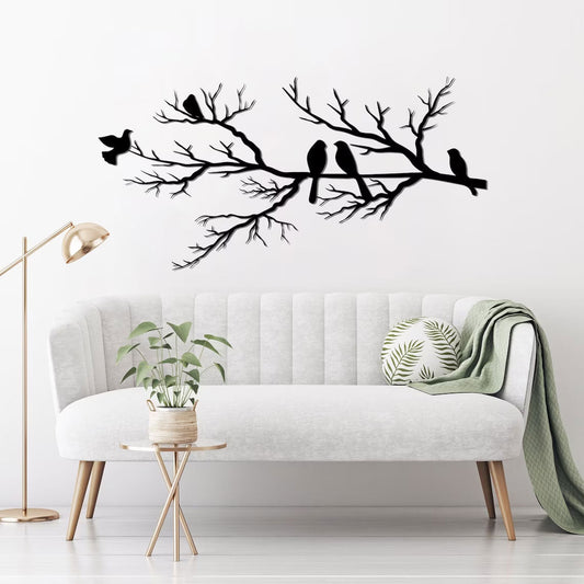 VogelArt - Birds on a branch metal wall art - Moderne og klassisk boligindretning