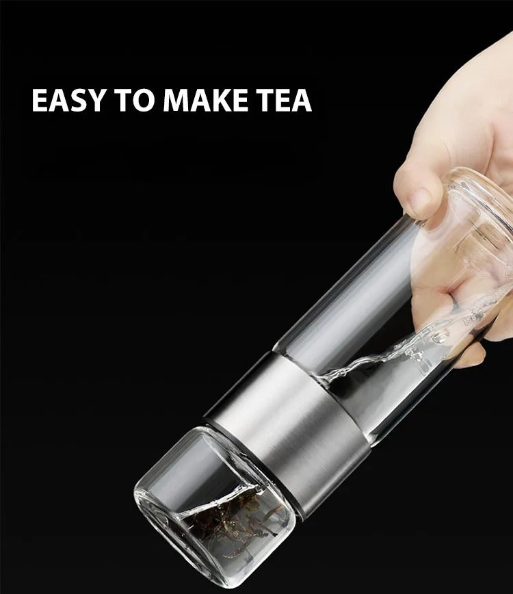 TeaFlex - Gennemsigtig bærbar varm termokande | Inlc. te-filter