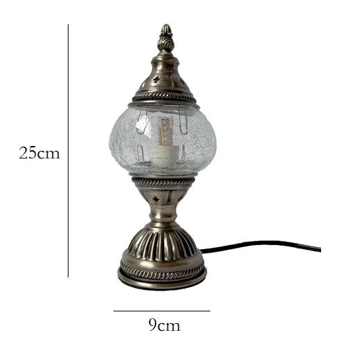 Vintage Tyrkisk Mosaik Kunstlampe – Håndlavet Multifarvet Belysning med Unik Æstetik og Varme Lysmønstre-3