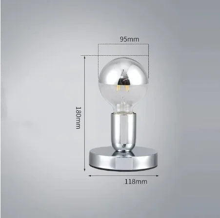 Minimalistisk LED Vintage Bureaulampe med Justerbar Lysstyrke – Metal og Glas, 40 cm Høj, Dæmpbar 3000K-1