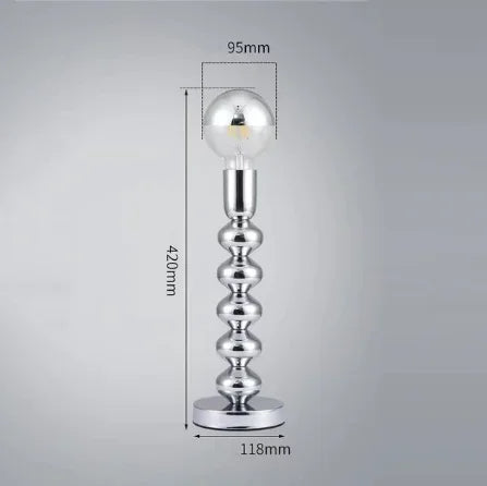 Variant image for Minimalistisk LED Vintage Bureaulampe med Justerbar Lysstyrke – Metal og Glas, 40 cm Høj, Dæmpbar 3000K-3