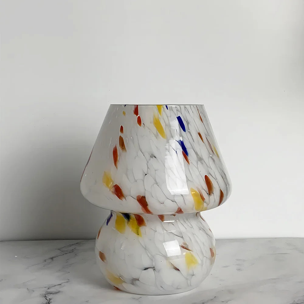 Variant image for Æstetisk Paddestoelformet Bordlampe i Klar Glas med Blødt Lys – Ideel til Stue og Soveværelse-2