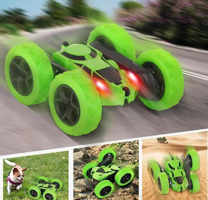 ActionRacer - Dobbeltsidet stunt-RC racerbil med fjernbetjening