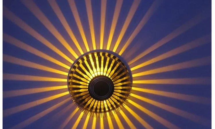 LumaRay - Sunburst Wall Lamp - Dekorativt stemningslys med solstråle-skyggeeffekt