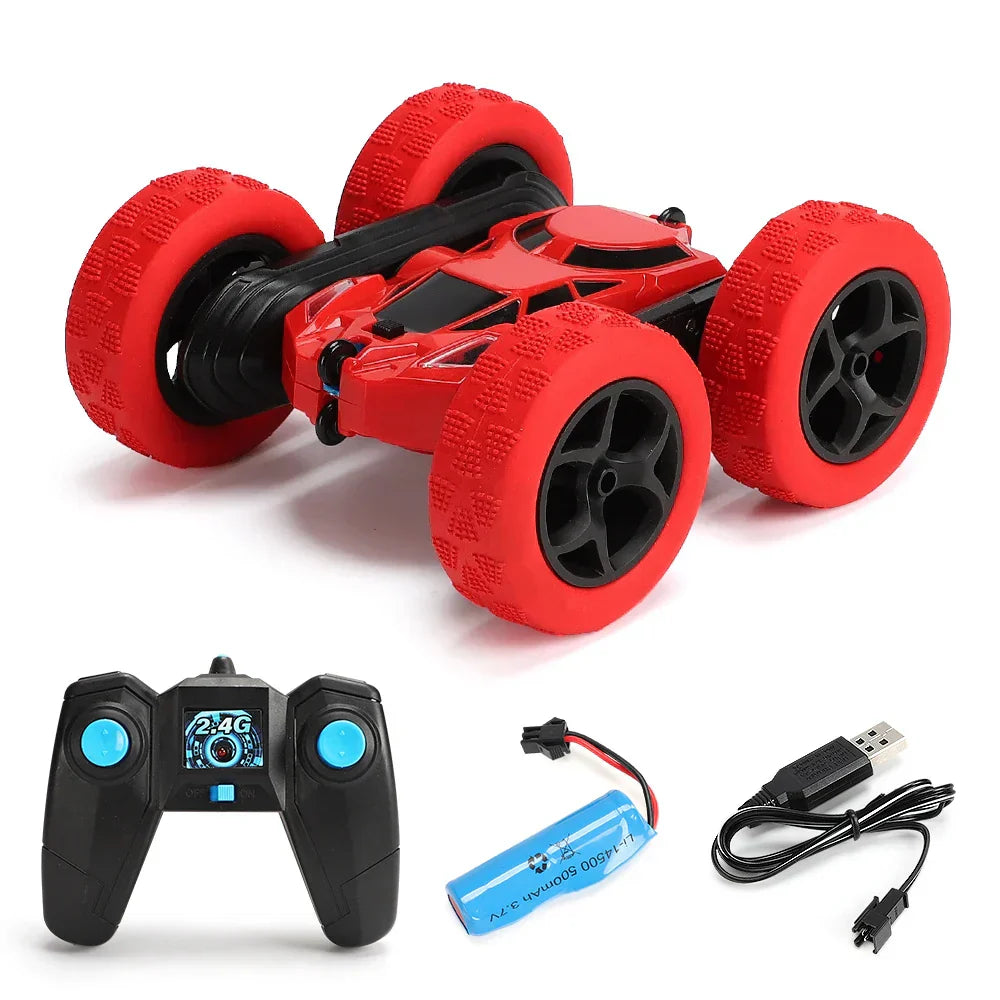 ActionRacer - Dobbeltsidet stunt-RC racerbil med fjernbetjening