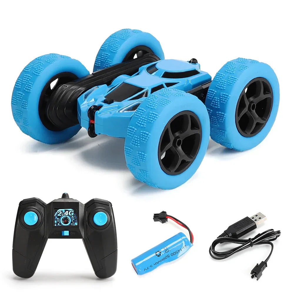 ActionRacer - Dobbeltsidet stunt-RC racerbil med fjernbetjening