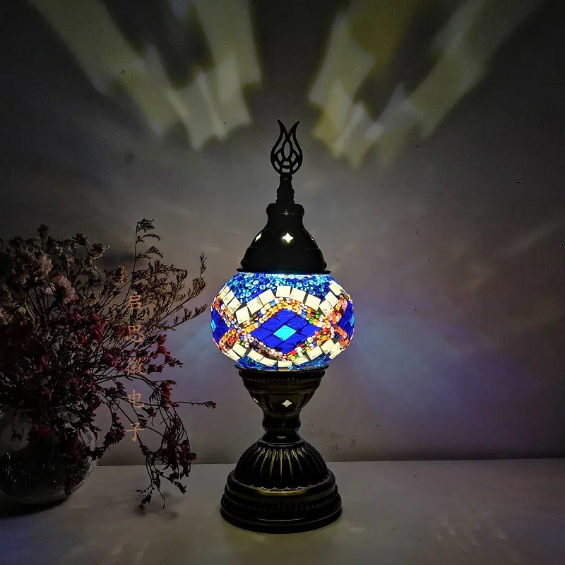 Variant image for Vintage Tyrkisk Mosaik Kunstlampe – Håndlavet Multifarvet Belysning med Unik Æstetik og Varme Lysmønstre-4