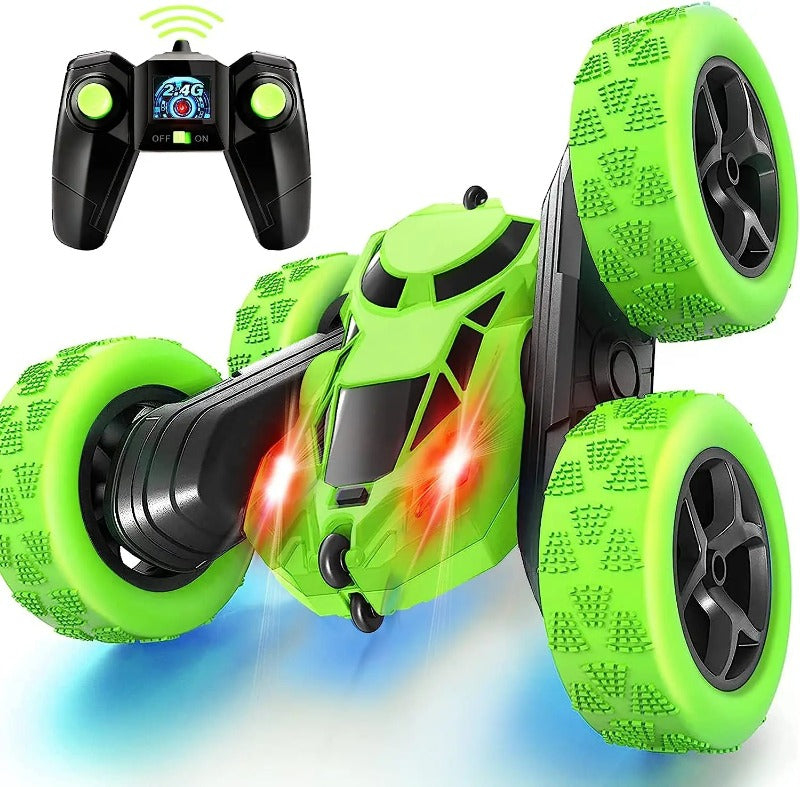 ActionRacer - Dobbeltsidet stunt-RC racerbil med fjernbetjening