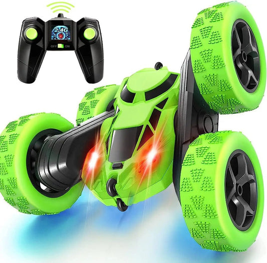 ActionRacer - Dobbeltsidet stunt-RC racerbil med fjernbetjening