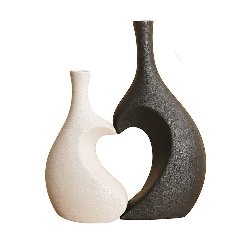 Elegant Keramisk Vase i Europæisk Design – Høj Kvalitet til Indretning i Hvid, Sort, Grå eller Blå-4
