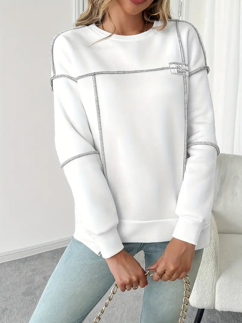 Sabine - Asymmetrisk ribbet sweatshirt