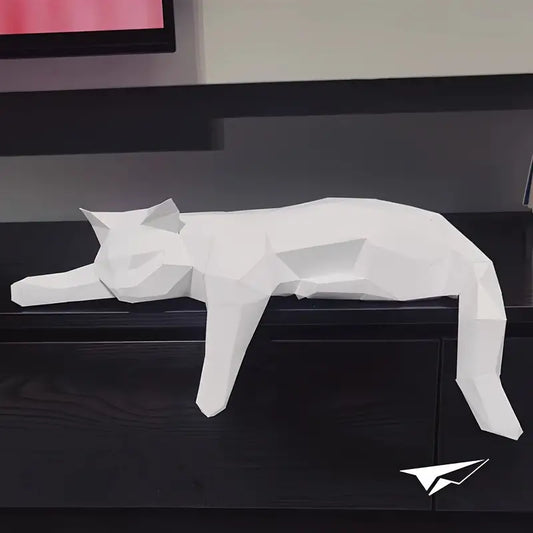 Moderne Katte Statue i Keramik – Minimalistisk Design, 30 cm Høj, Sort og Hvid Dekorativ Kunst til Hjemmet-1