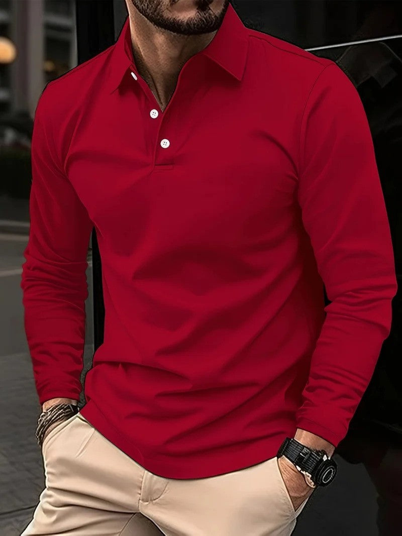 Graham - Langærmet poloshirt til mænd | Tidløs stil og maksimal komfort