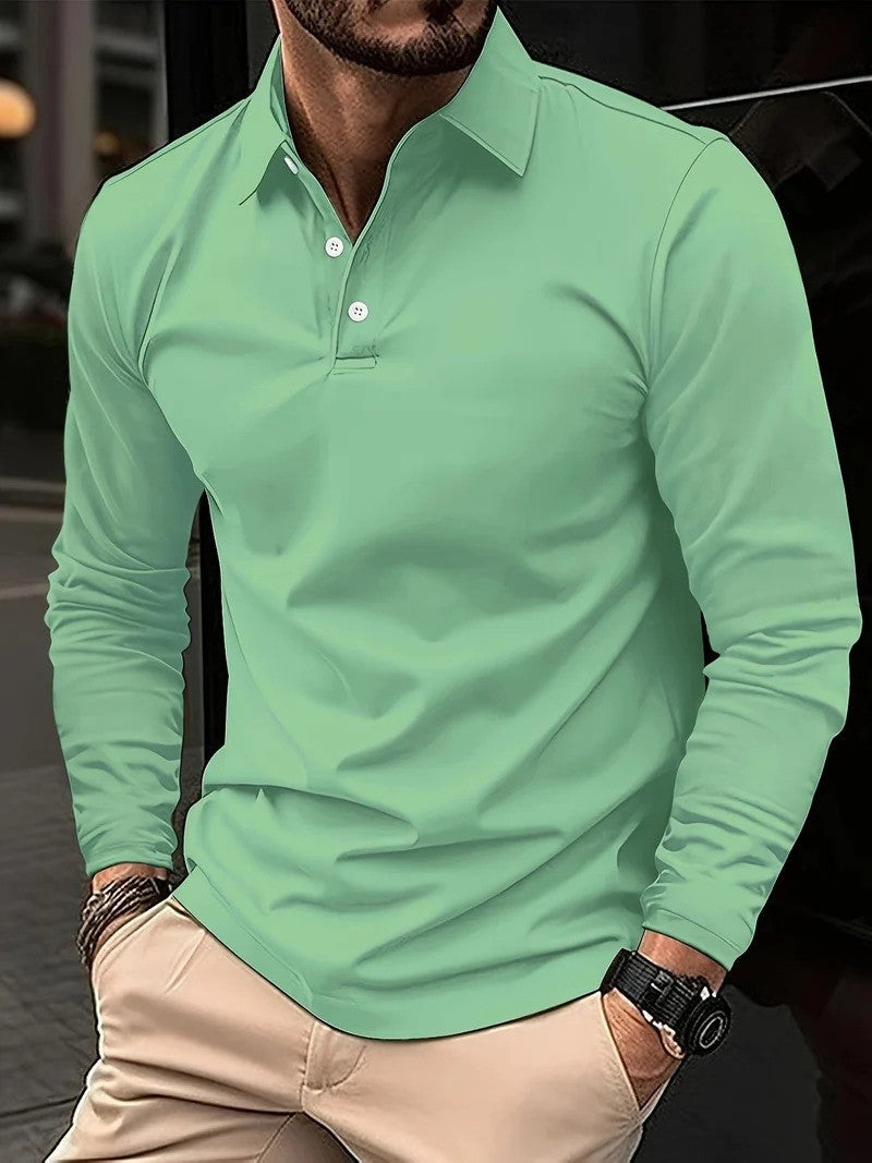 Graham - Langærmet poloshirt til mænd | Tidløs stil og maksimal komfort