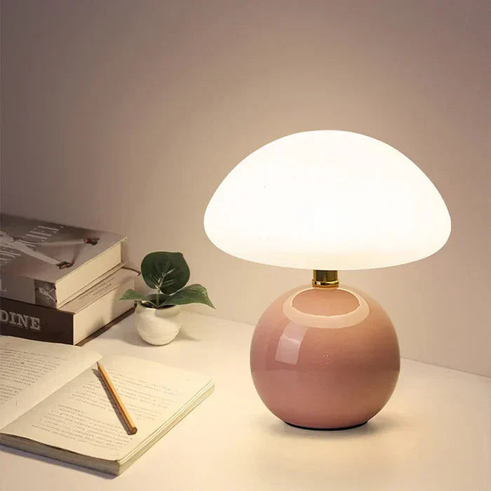 LumièreVintage - Creme Champignon Lampe - Franse Vintage Lampe