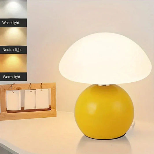LumièreVintage - Creme Champignon Lampe - Franse Vintage Lampe