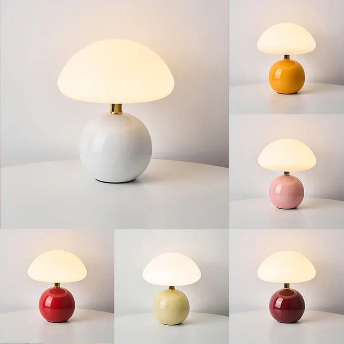LumièreVintage - Creme Champignon Lampe - Franse Vintage Lampe
