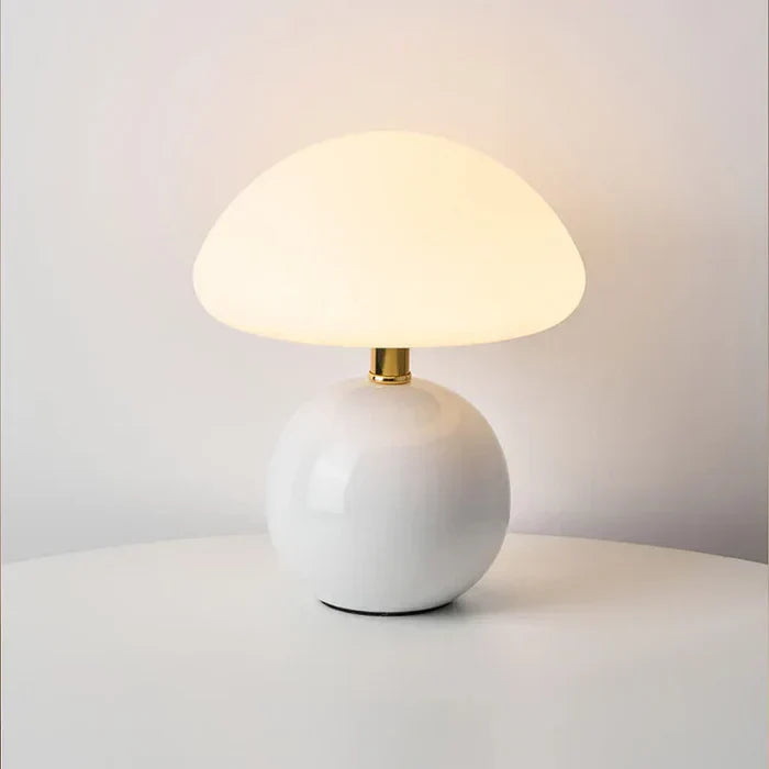 LumièreVintage - Creme Champignon Lampe - Franse Vintage Lampe