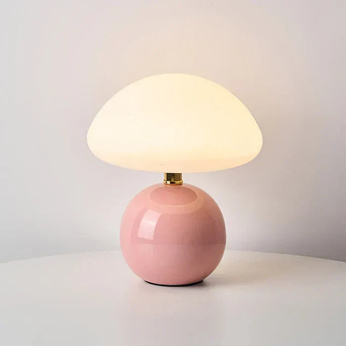 LumièreVintage - Creme Champignon Lampe - Franse Vintage Lampe