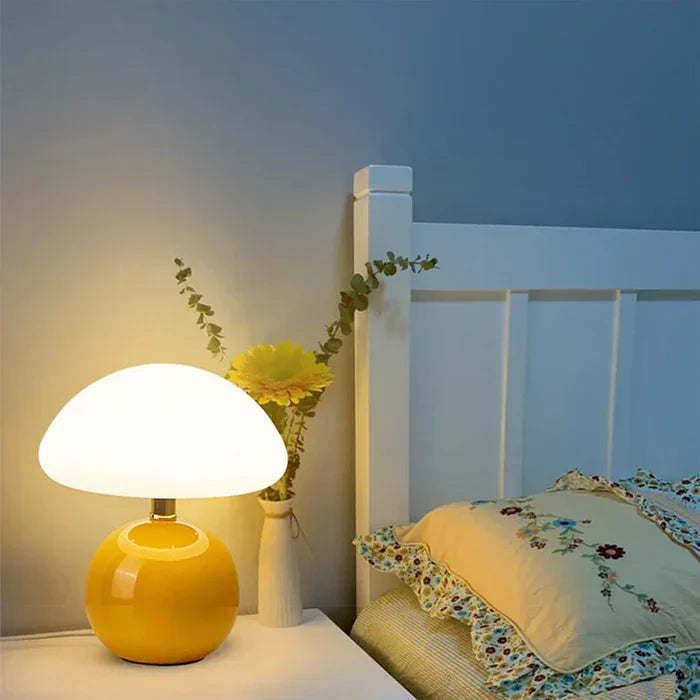 LumièreVintage - Creme Champignon Lampe - Franse Vintage Lampe