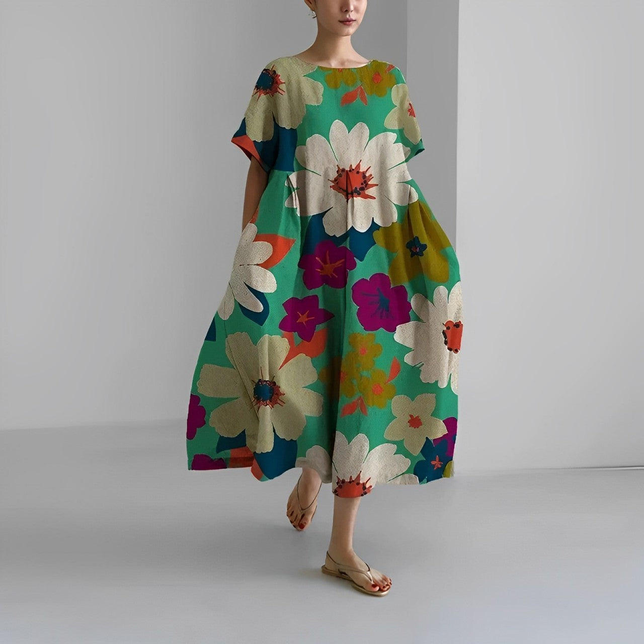 Aurelia - Boho Vid Blomstret Kjole