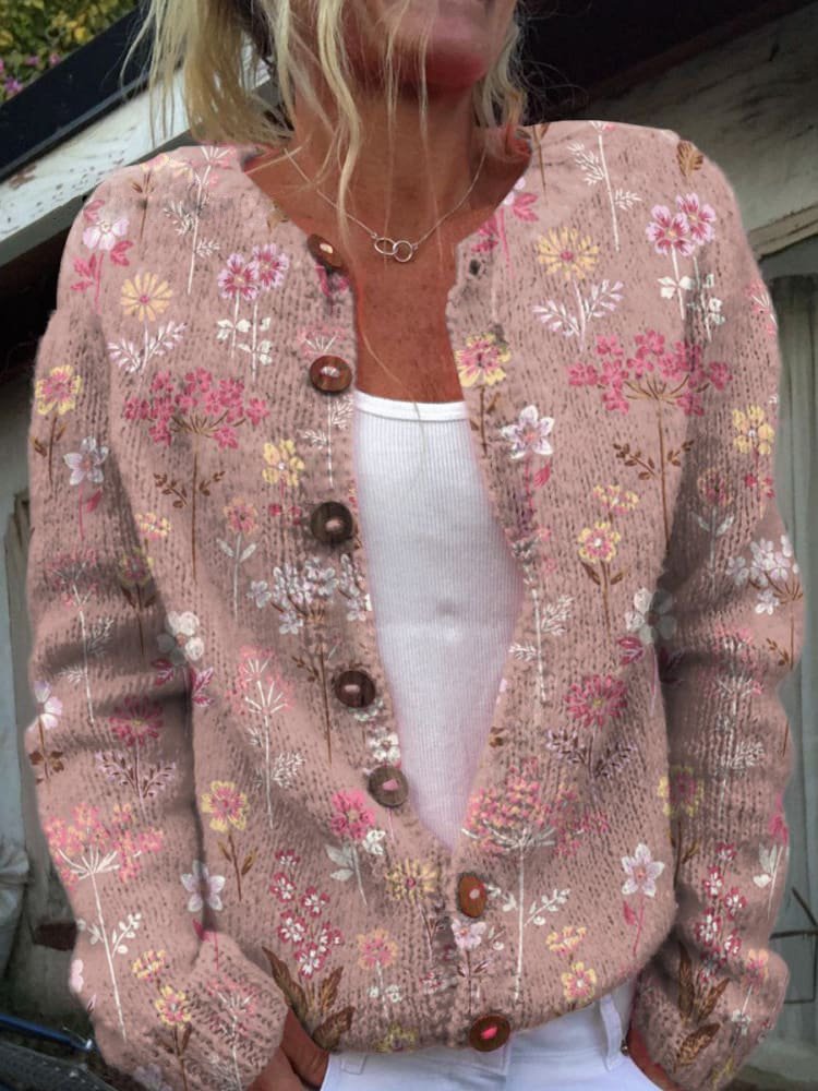 Layla - Cardigan med blomstermønster
