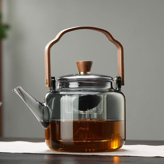 TeaCraft - Grijzen tekande i træ og glas, tebrygger