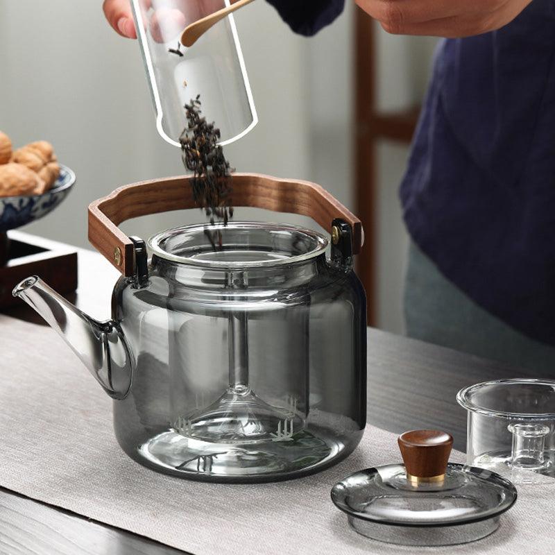 TeaCraft - Grijzen tekande i træ og glas, tebrygger