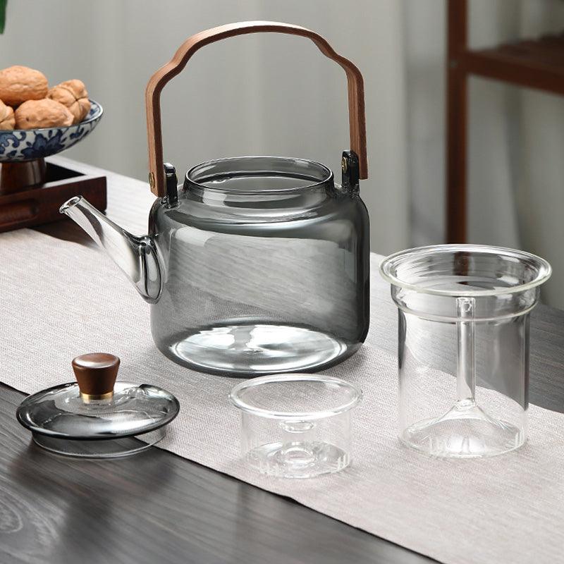 TeaCraft - Grijzen tekande i træ og glas, tebrygger