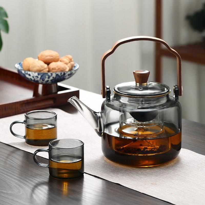 TeaCraft - Grijzen tekande i træ og glas, tebrygger