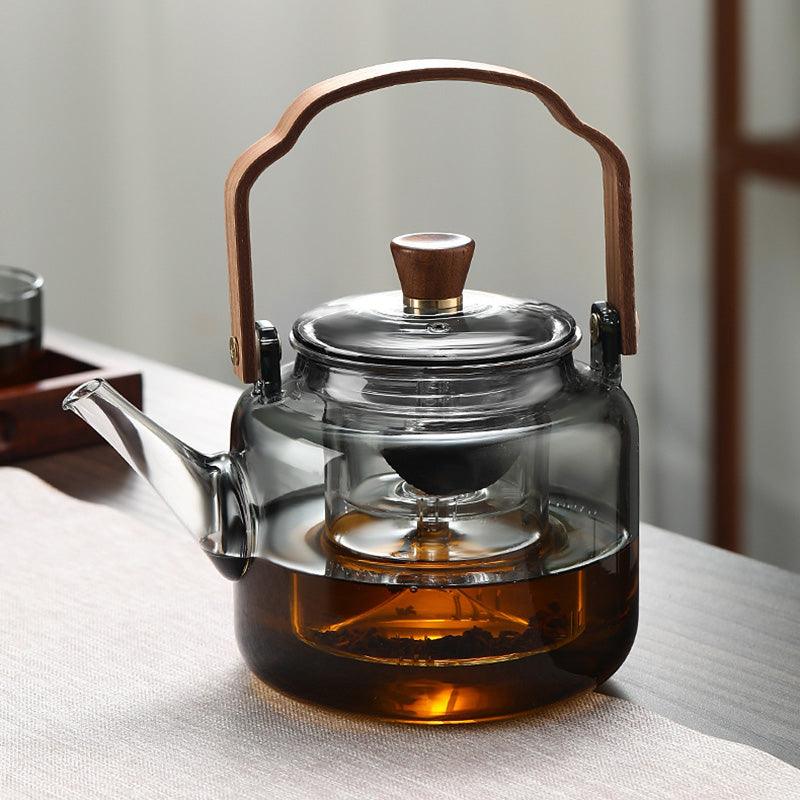TeaCraft - Grijzen tekande i træ og glas, tebrygger
