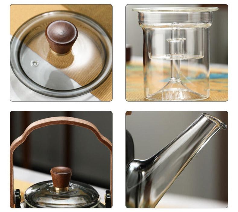 TeaCraft - Grijzen tekande i træ og glas, tebrygger