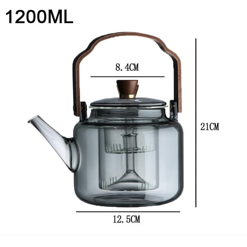 TeaCraft - Grijzen tekande i træ og glas, tebrygger