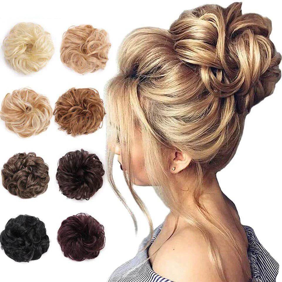 Rommelige Haarknot Scrunchie i Hittebestandigt Syntetisk Fiber – Justerbar og Let at Bringe i Brug til Elegant Frisurer-1