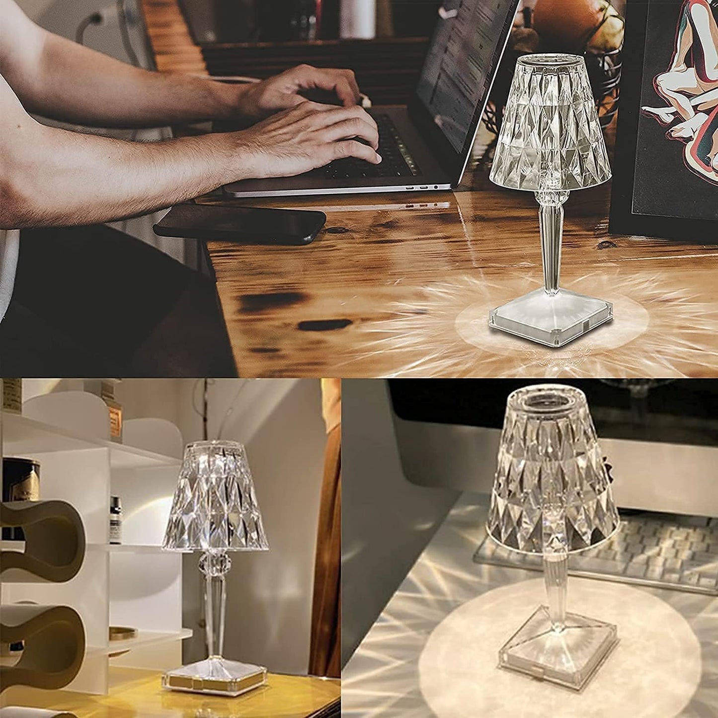 CrystaLux - LED-bordlampe lavet af diamantkrystal