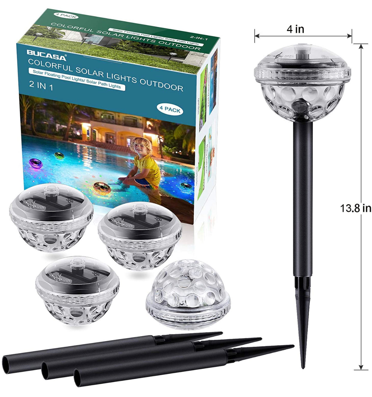 LumaGlobe - Ultra Luma solcelle-stibelysning | 8-farvet LED