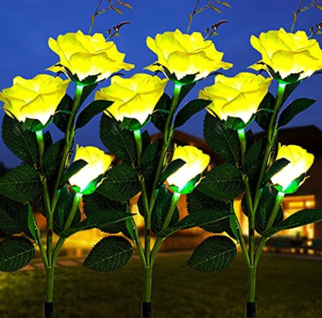 LuminaBloom - Solcelle-rosetter med LED (pakke med 2)